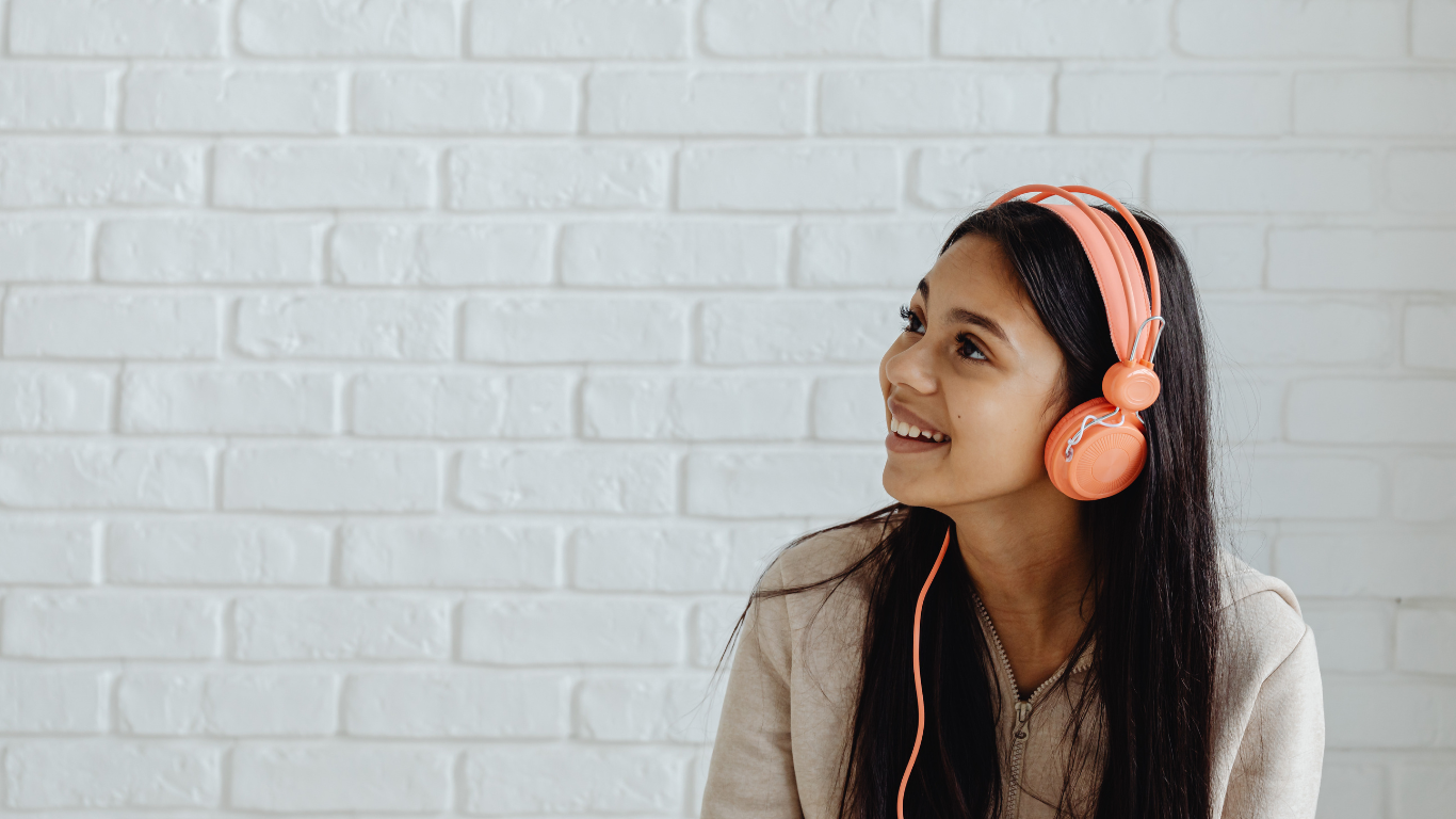 image of a young person with headphones