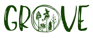 GROVE logo - has trees within the O